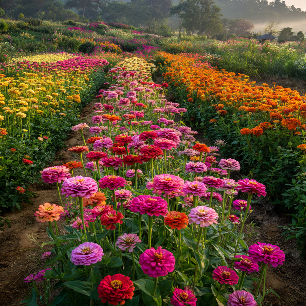 Zinnia Garden in Color-Themed Layouts