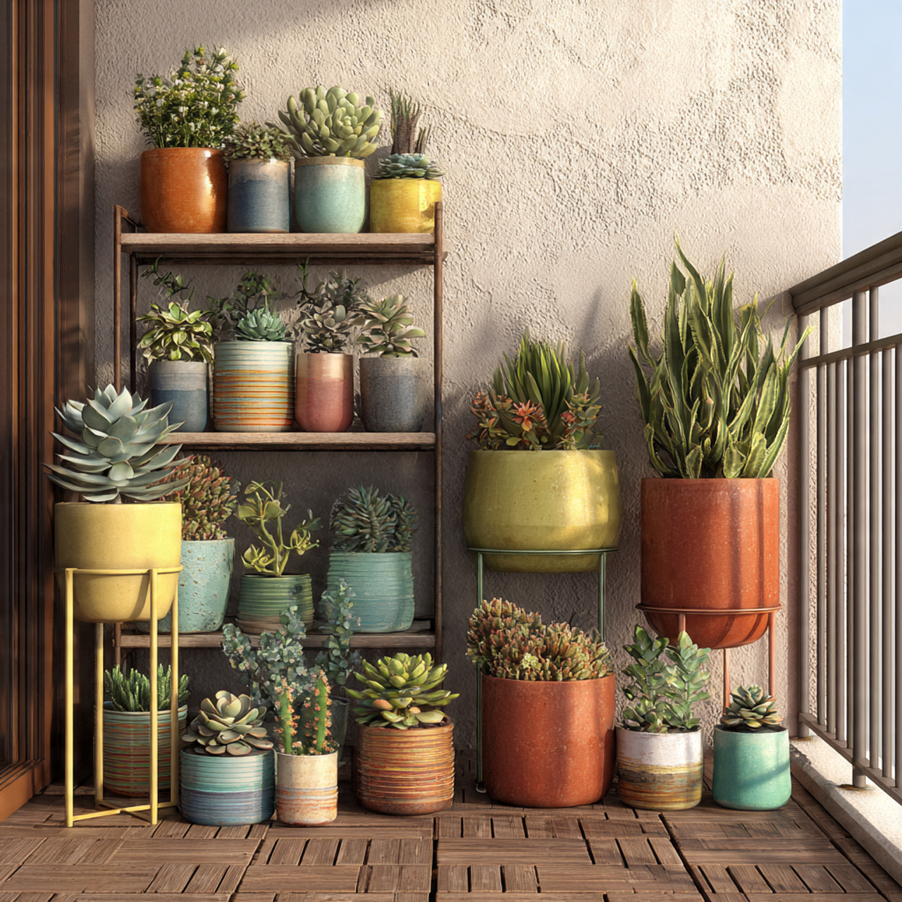 25 Stunning Balcony Garden Ideas to Transform Your Outdoor Space 7 a balcony with a variety of succulents