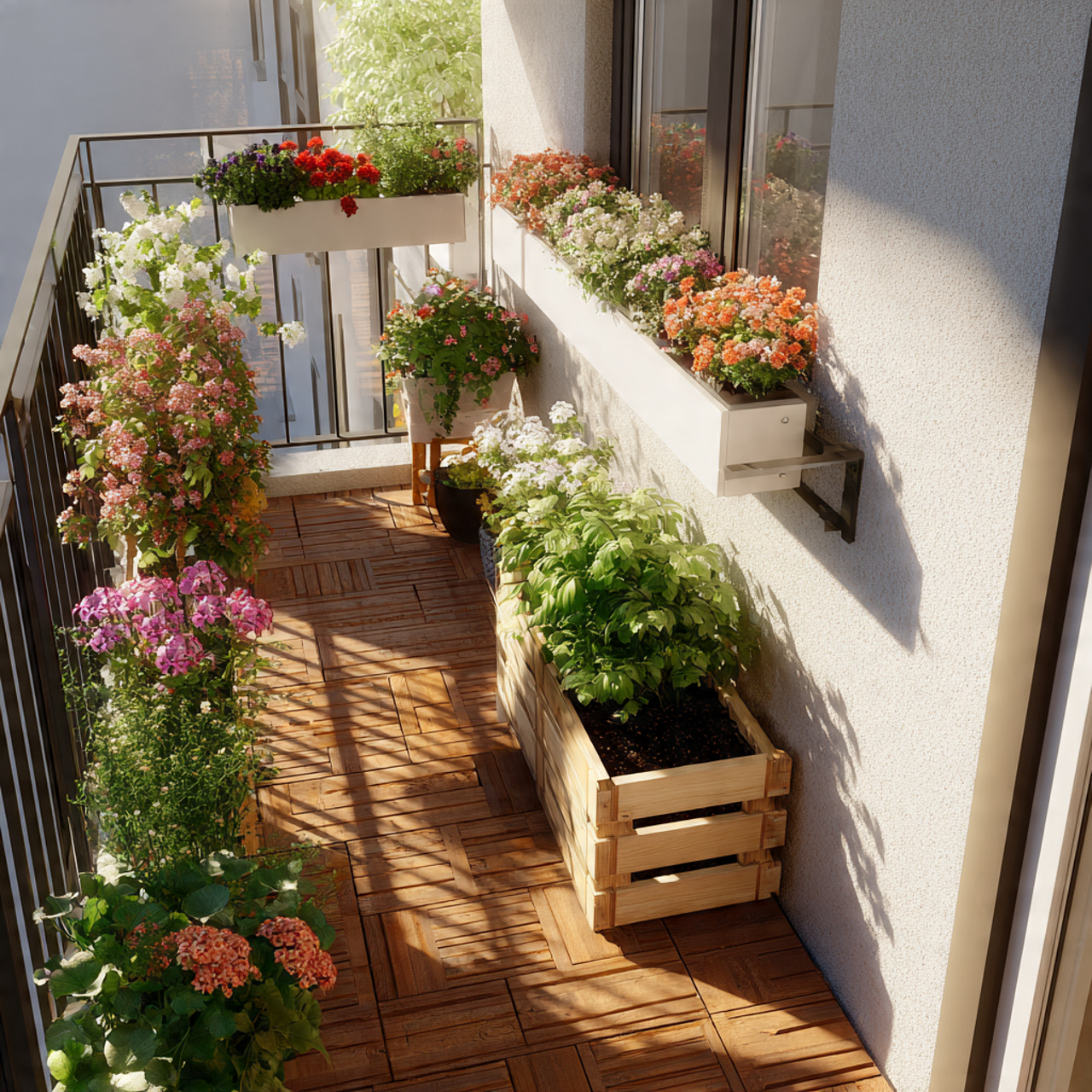 25 Stunning Balcony Garden Ideas to Transform Your Outdoor Space 3 Rail Planters