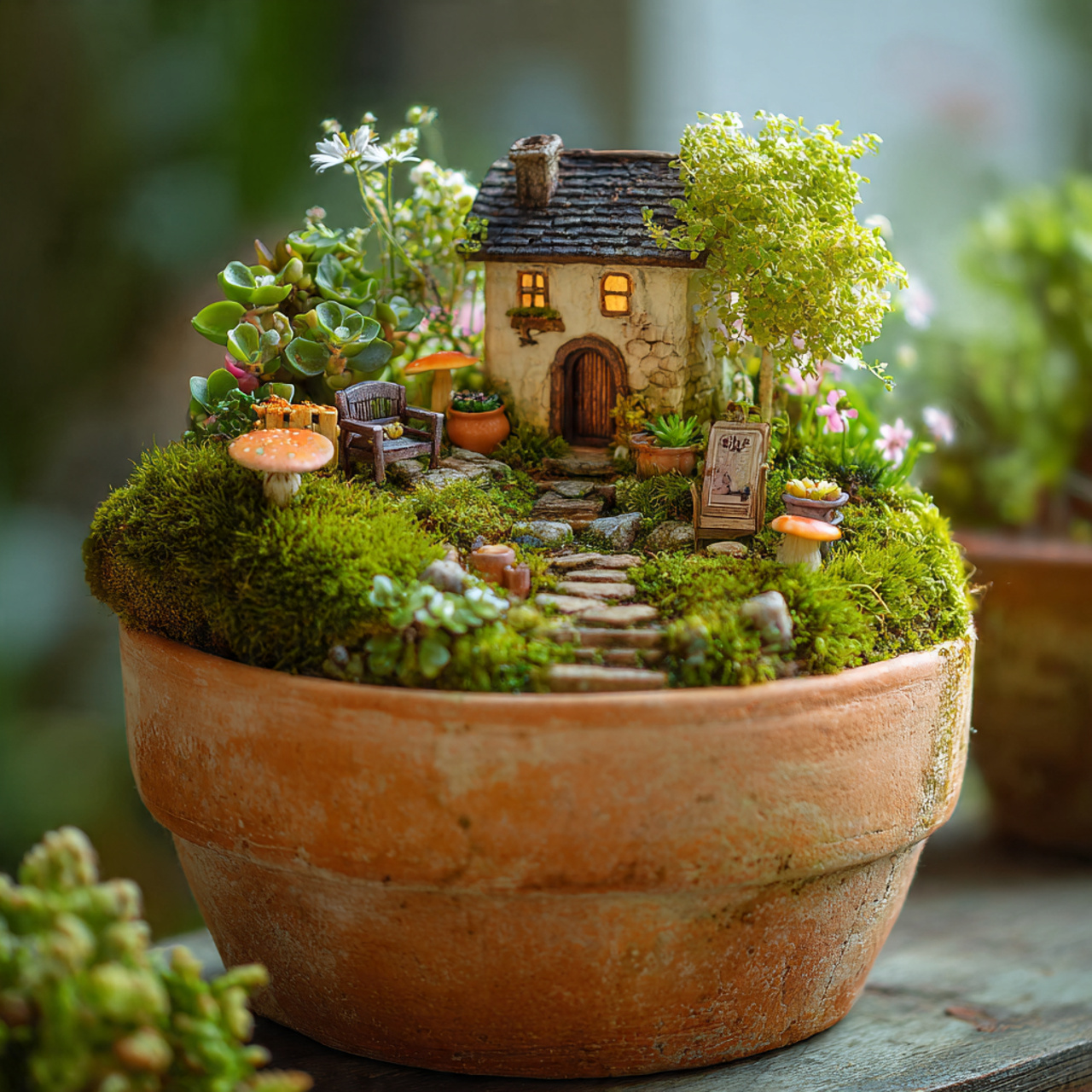 24 Creative Garden Ideas That Bring Instant Charm to Your Space 14 a miniature fairy garden inside a wide