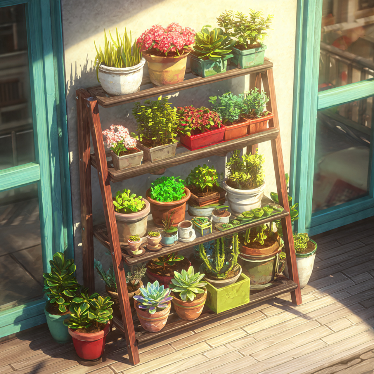 25 Stunning Balcony Garden Ideas to Transform Your Outdoor Space 14 a multi level plant stand on a balcony