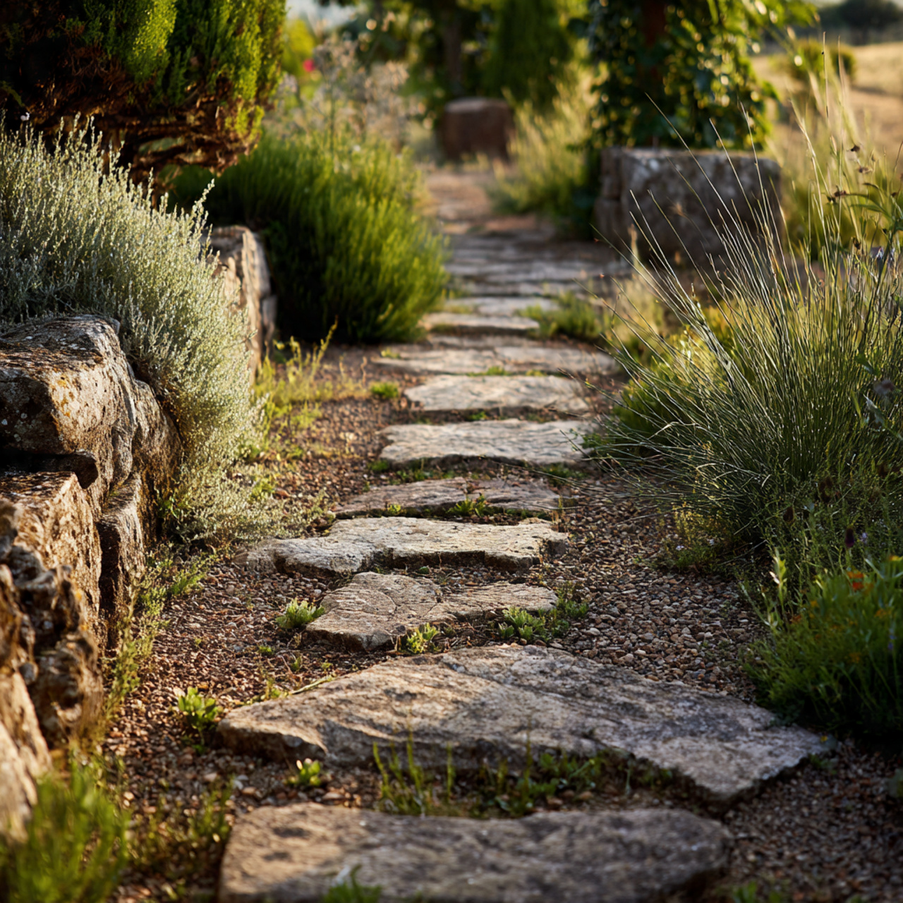 24 Creative Garden Ideas That Bring Instant Charm to Your Space 6 a rustic garden pathway made of uneven