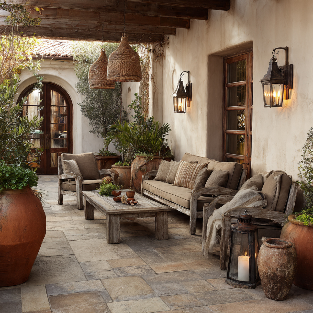 24 Patio Ideas You’ll Love: Fresh, Stylish & Easy Outdoor Upgrades 14 a rustic style patio with distressed wooden furniture
