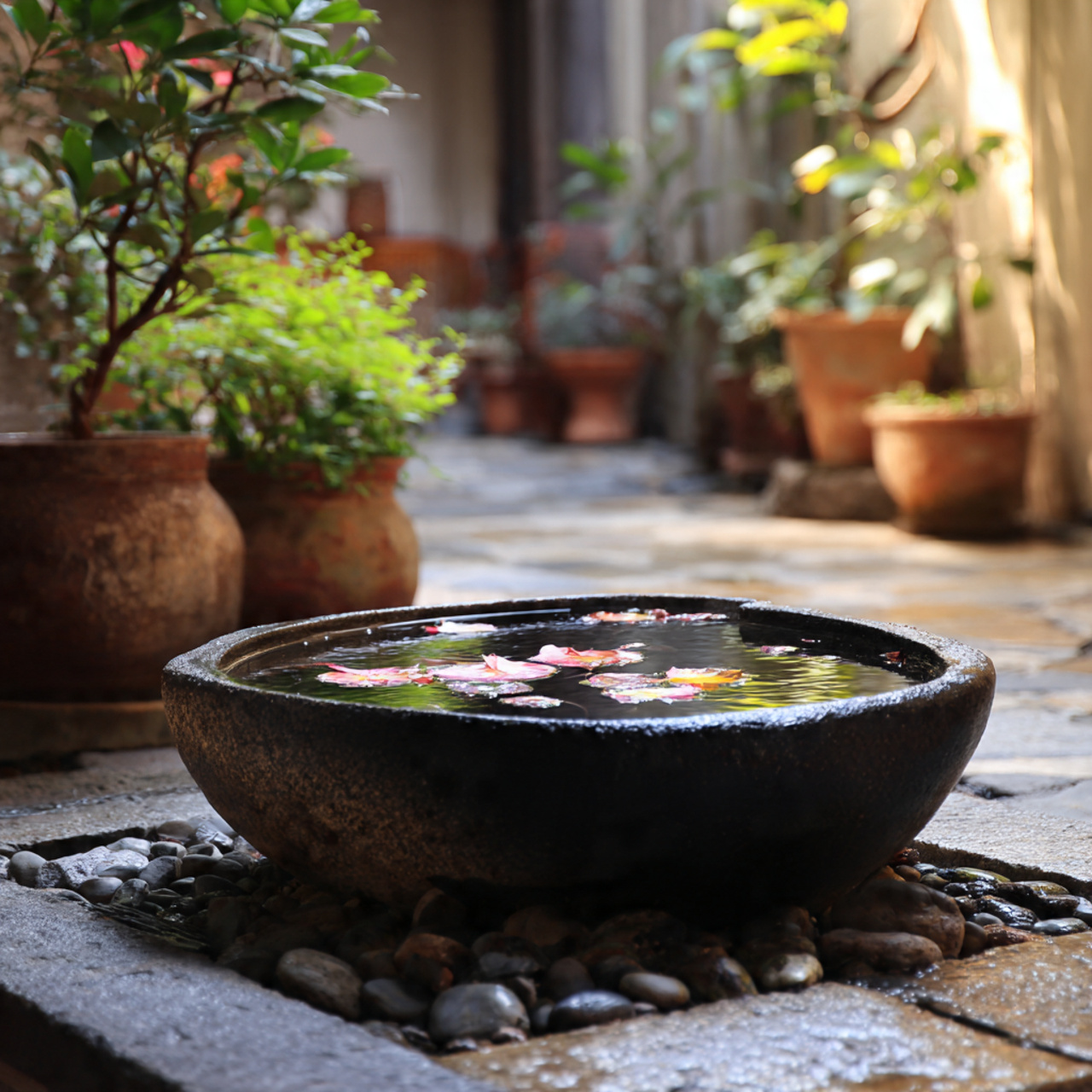 24 Creative Garden Ideas That Bring Instant Charm to Your Space 21 a simple courtyard water bowl made of