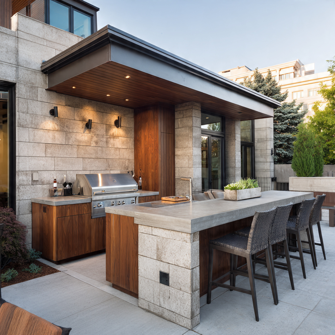 24 Patio Ideas You’ll Love: Fresh, Stylish & Easy Outdoor Upgrades 16 a sleek outdoor kitchen setup with a