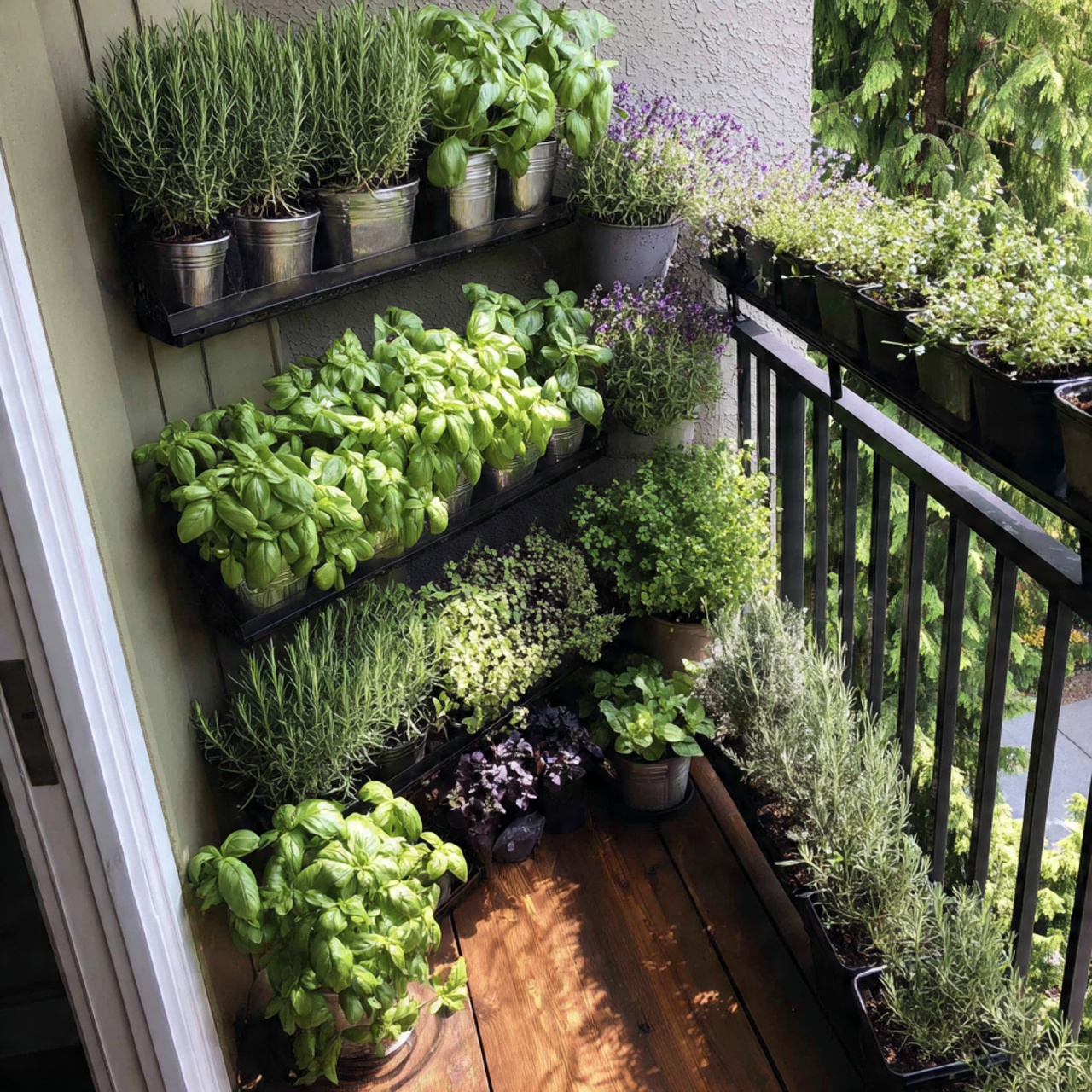 25 Stunning Balcony Garden Ideas to Transform Your Outdoor Space 5 a small balcony garden dedicated to herbs