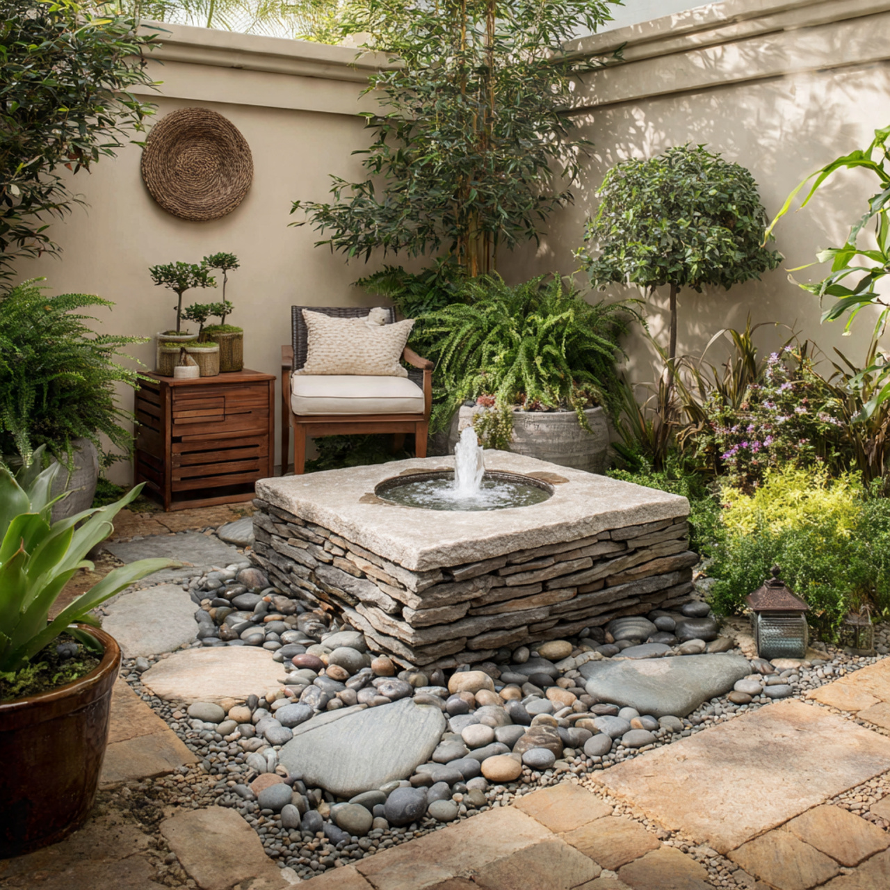24 Patio Ideas You’ll Love: Fresh, Stylish & Easy Outdoor Upgrades 12 a tranquil patio featuring a compact stone