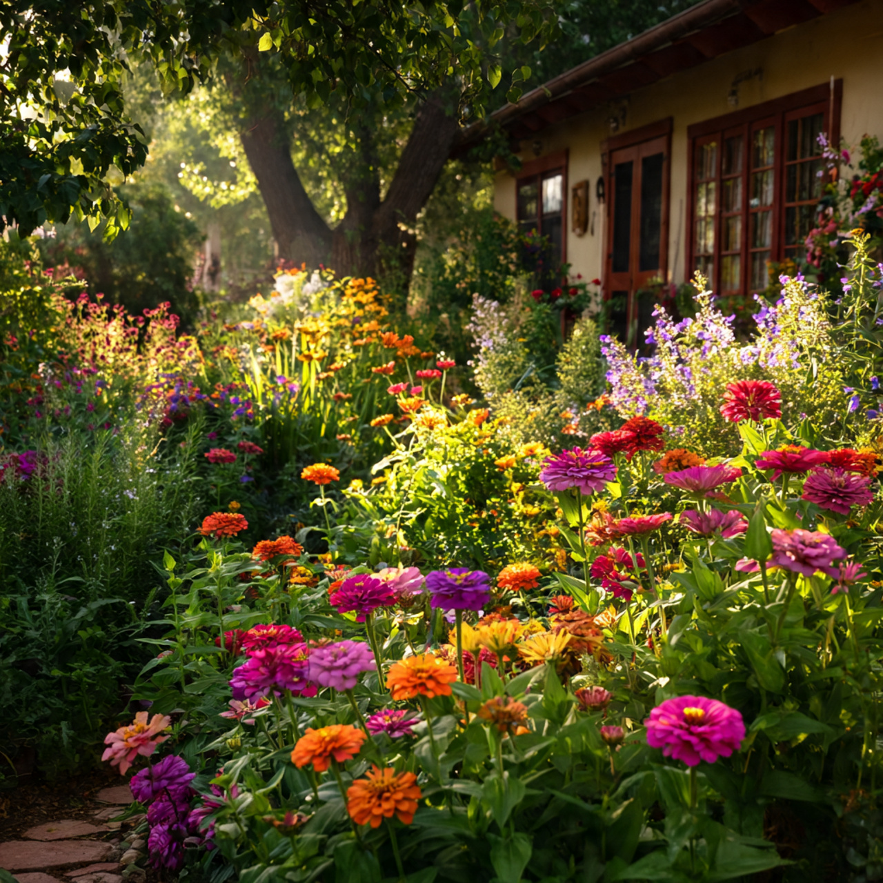 24 Creative Garden Ideas That Bring Instant Charm to Your Space 19 a vibrant garden with milkweed zinnias 1