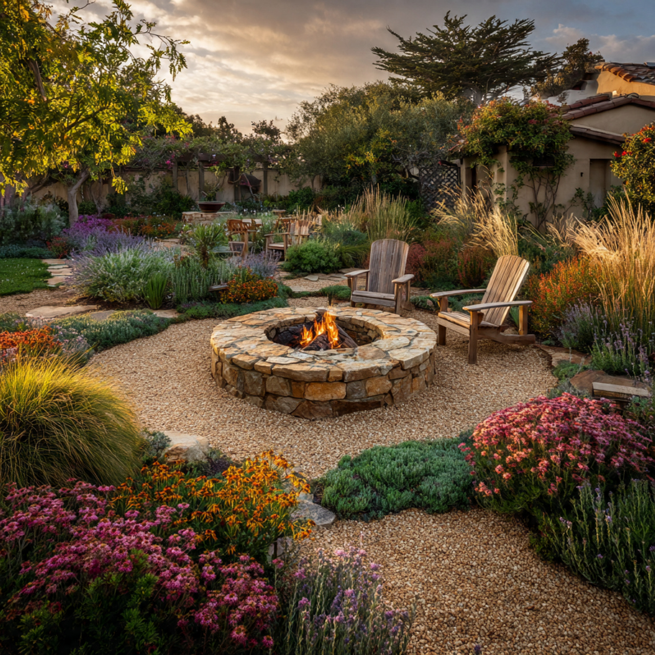26 Simple & Beautiful Backyard Flower Garden Ideas to Try Now 26 Backyard Flower Garden Ideas Around a Fire Pit