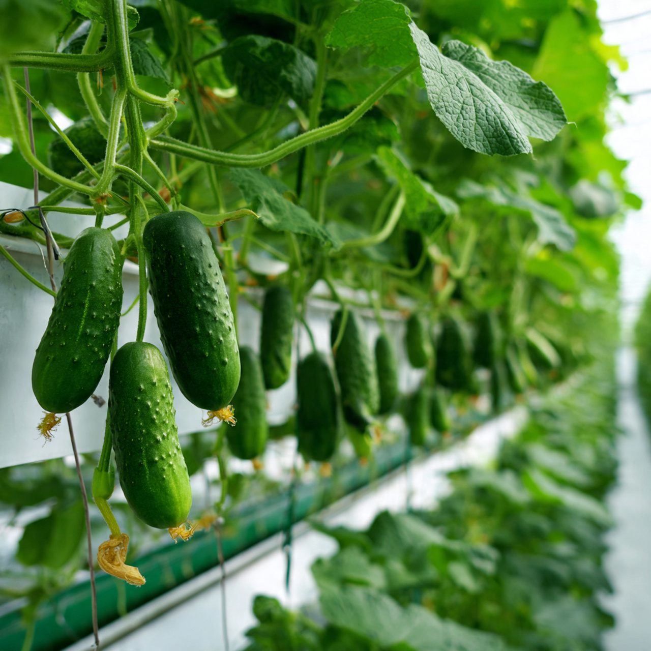 Hydroponic Gardening Made Easy: 25 Proven Ideas for Thriving Plants 15 hydroponic cucumbers climbing trellises in vertical setup