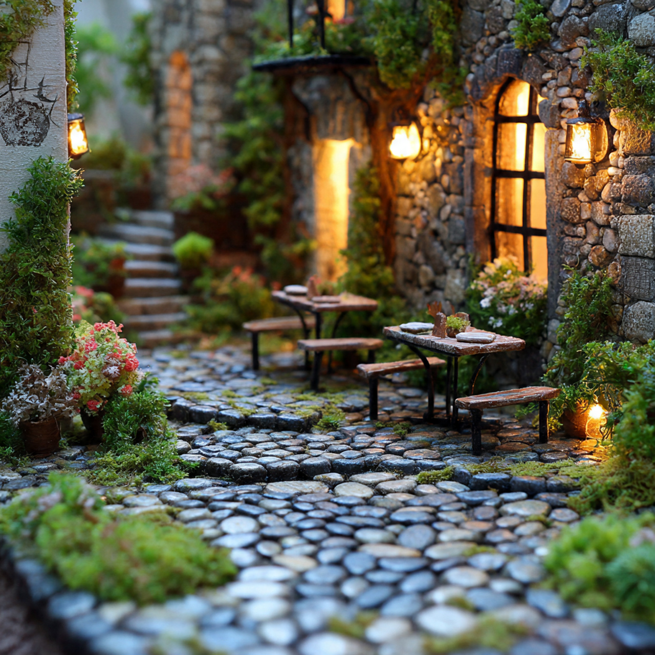 25 Magical Fairy Garden Ideas to Transform Your Home & Garden 15 miniature courtyard in a fairy garden made