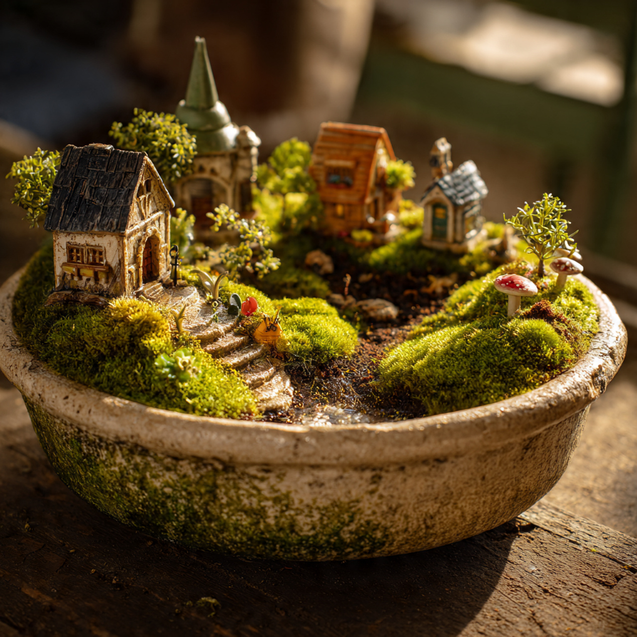 25 Magical Fairy Garden Ideas to Transform Your Home & Garden 16 old birdbath converted into a fairy garden