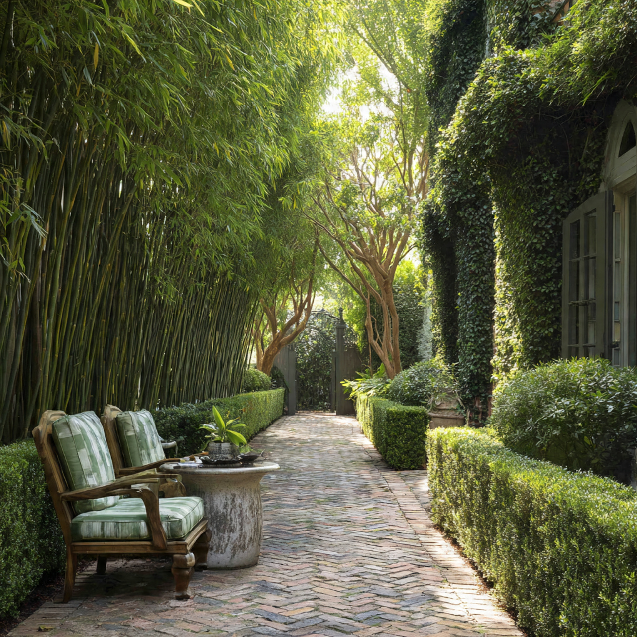 Create a Backyard Oasis: 24 Ultimate Guide to a Relaxing Outdoor Retreat 12 tall hedges and bamboo privacy screens creating