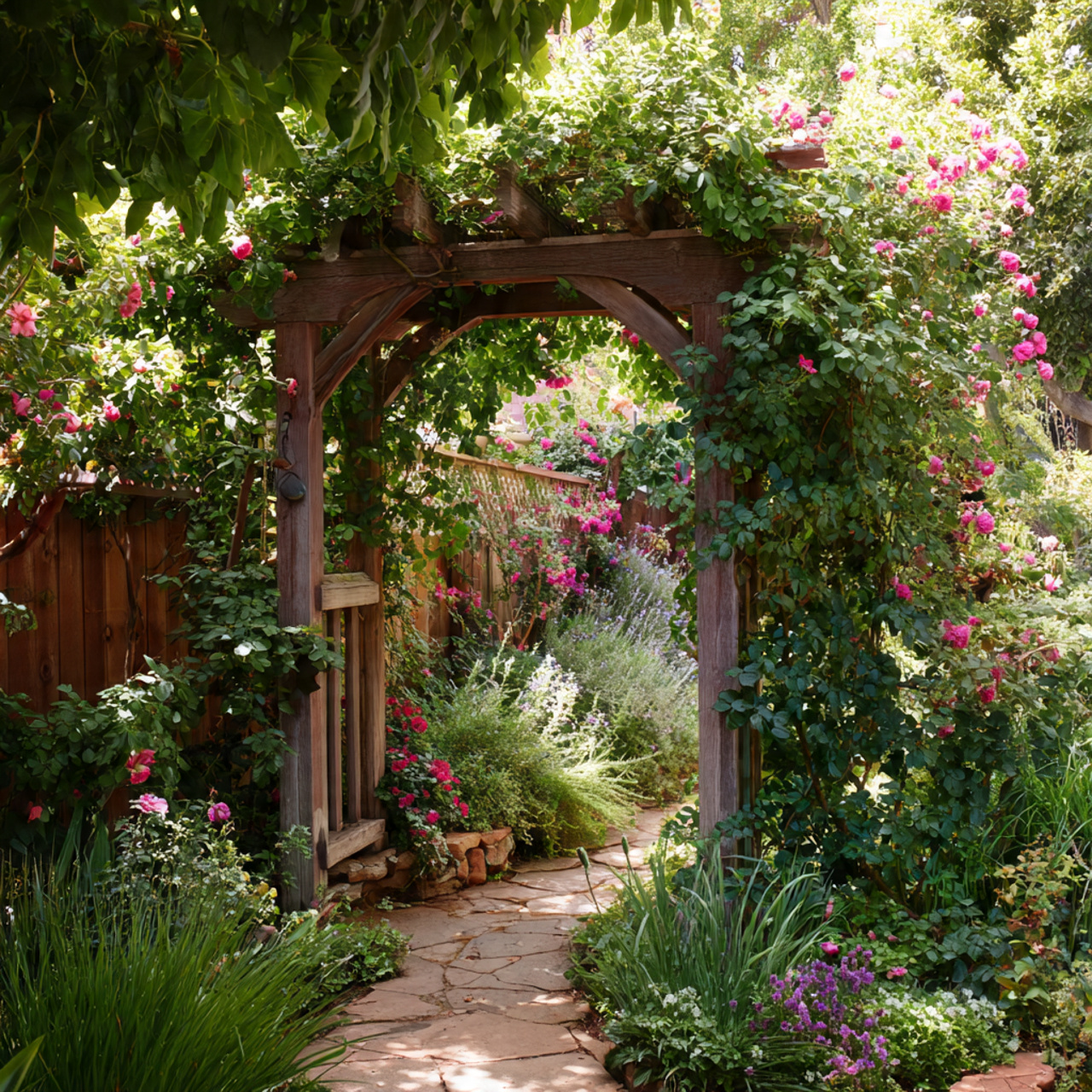 Create a Backyard Oasis: 24 Ultimate Guide to a Relaxing Outdoor Retreat 10 wooden garden archway covered with climbing roses