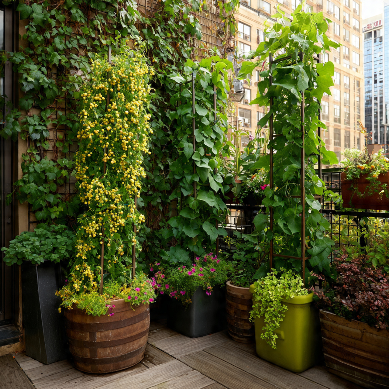 Training Climbing Plants in Containers