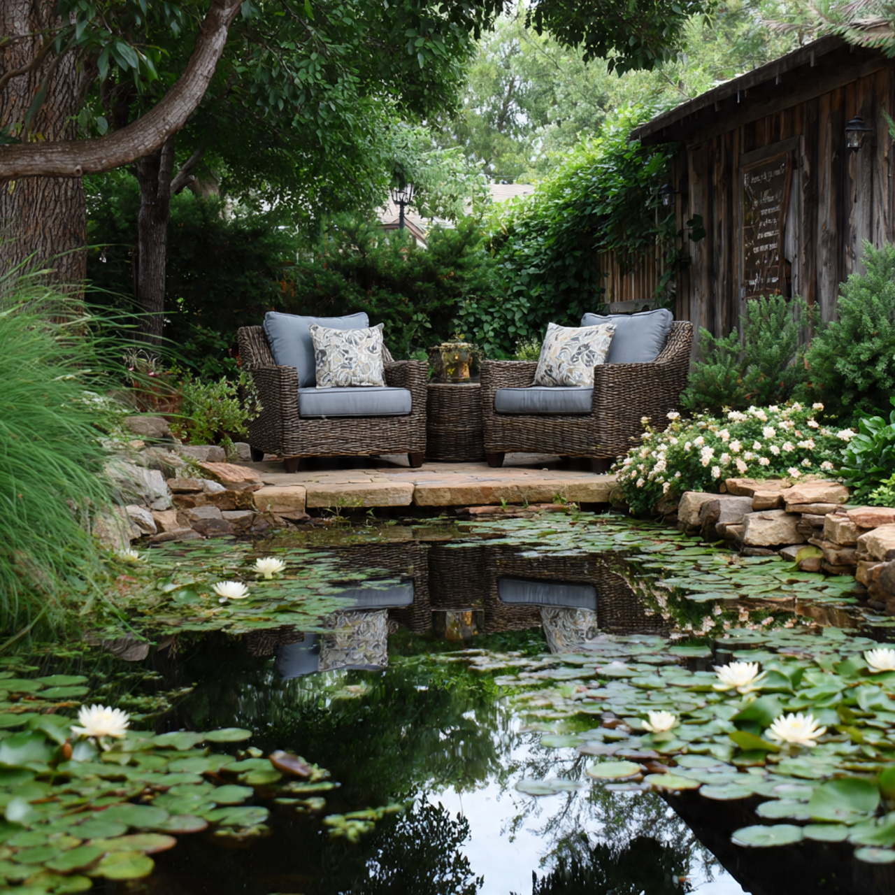 Integrating Lotus in Outdoor Seating Areas