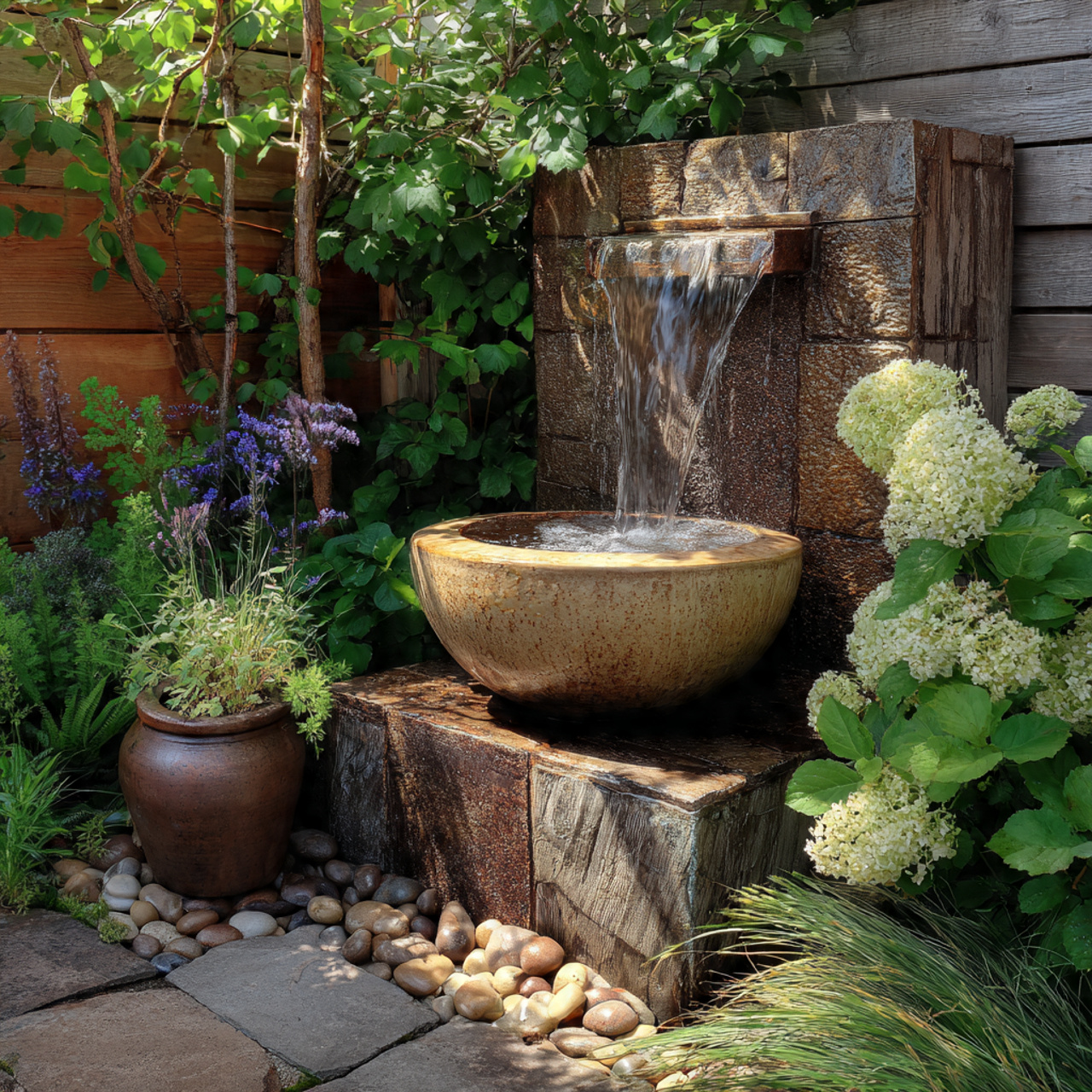 Add Water Features for Sound and Serenity