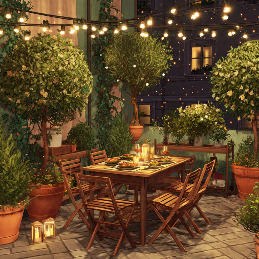 25 Home Garden Ideas to Transform Your Space into a Lush Retreat 24 a cozy outdoor dining setup surrounded by 1