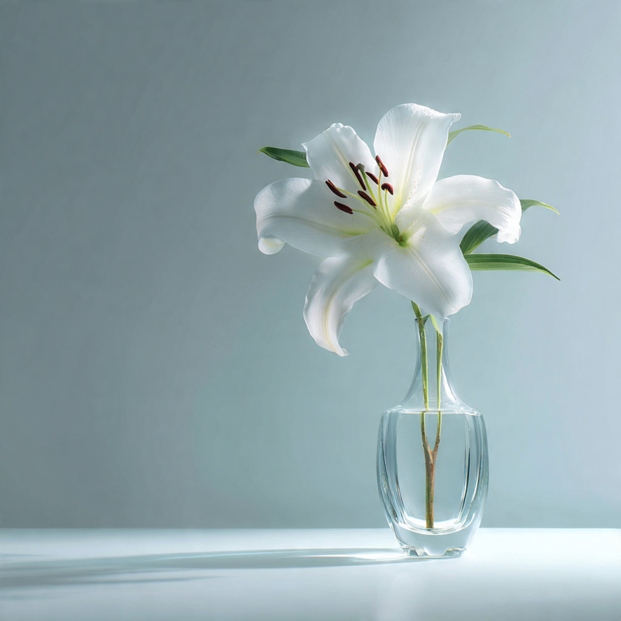 a minimalist floral arrangement with a single