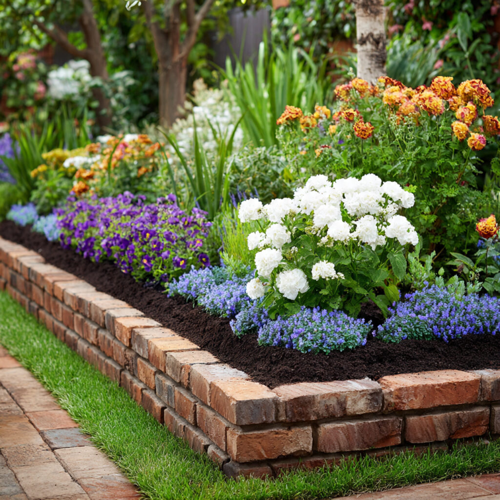 25 Home Garden Ideas to Transform Your Space into a Lush Retreat 23 a neat brick edged garden bed with fresh