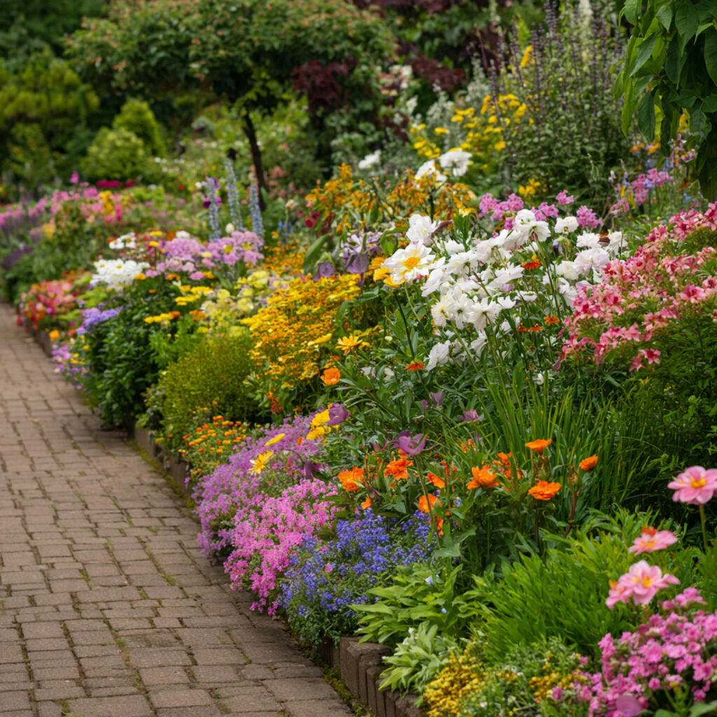 25 Home Garden Ideas to Transform Your Space into a Lush Retreat 7 a perfectly arranged color themed flower bed with