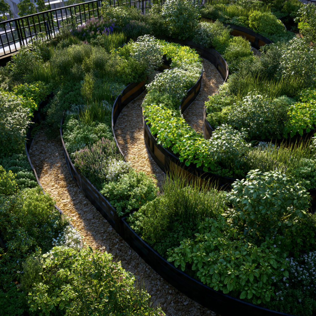 Rooftop Herb Spiral Garden