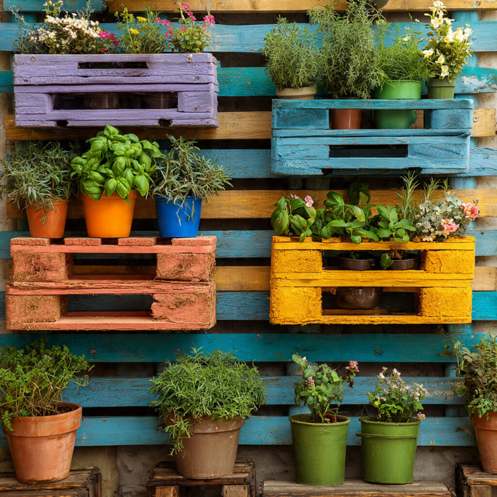 25 Home Garden Ideas to Transform Your Space into a Lush Retreat 19 a vertical pallet garden wall with painted