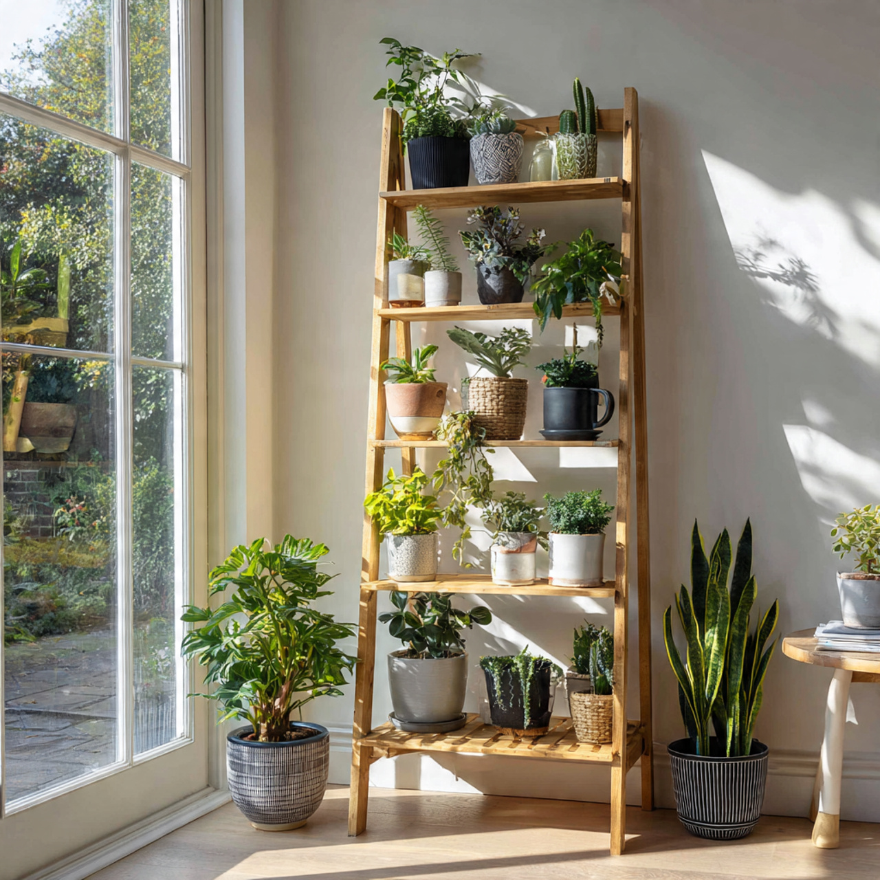 Tiered Plant Ladder Displays