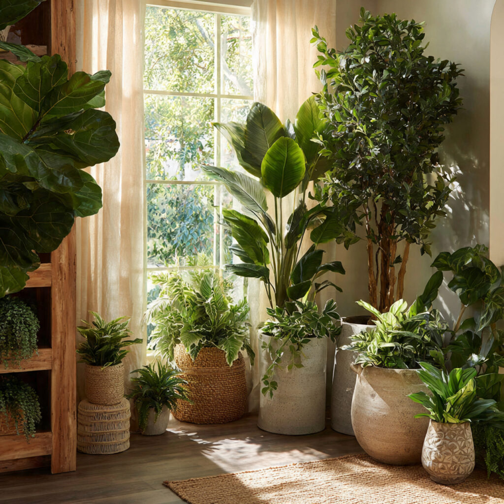 25 Home Garden Ideas to Transform Your Space into a Lush Retreat 12 an indoor jungle corner with tall tropical