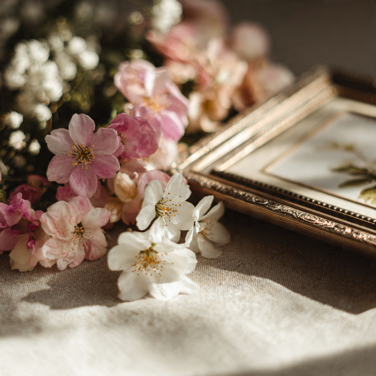 close up of birth flowers placed near a