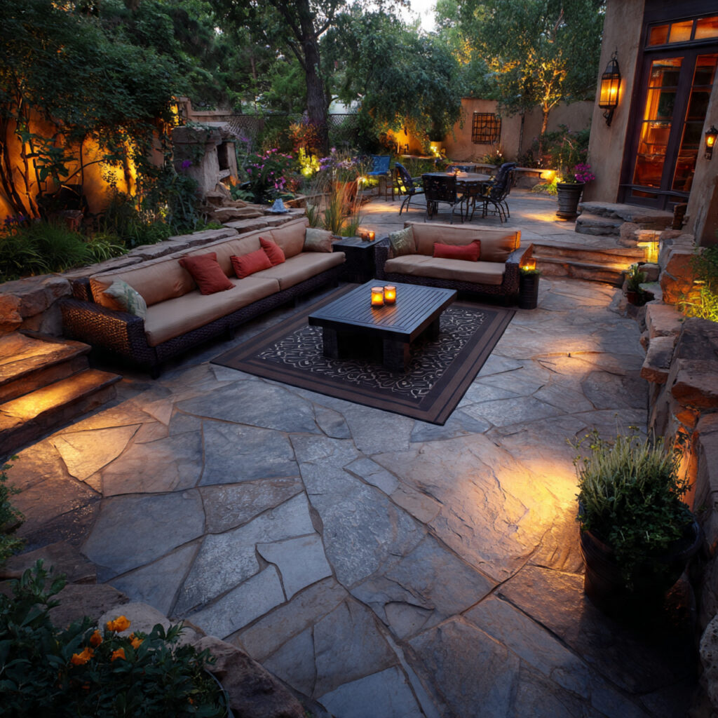 flagstone patio designed as an outdoor living 1