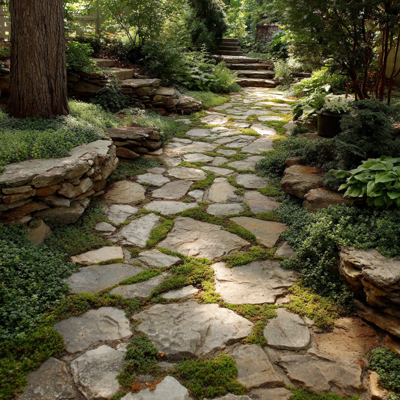 Flagstone Walkways for Rustic Beauty