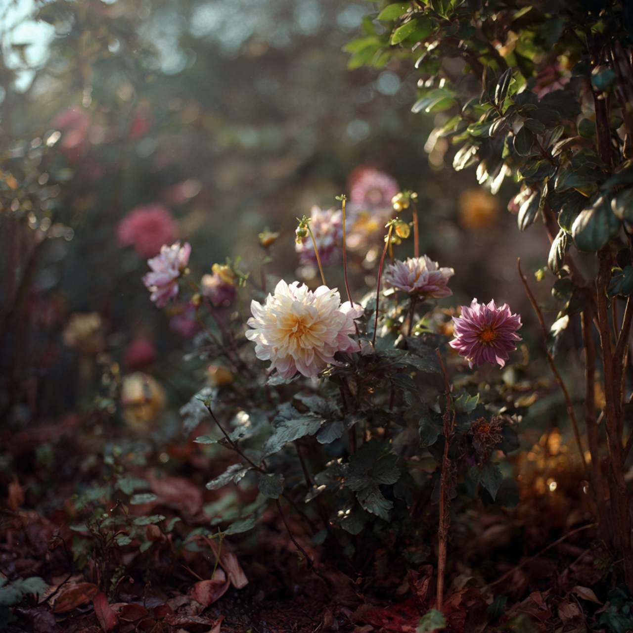 late autumn garden with november birth flowers 1