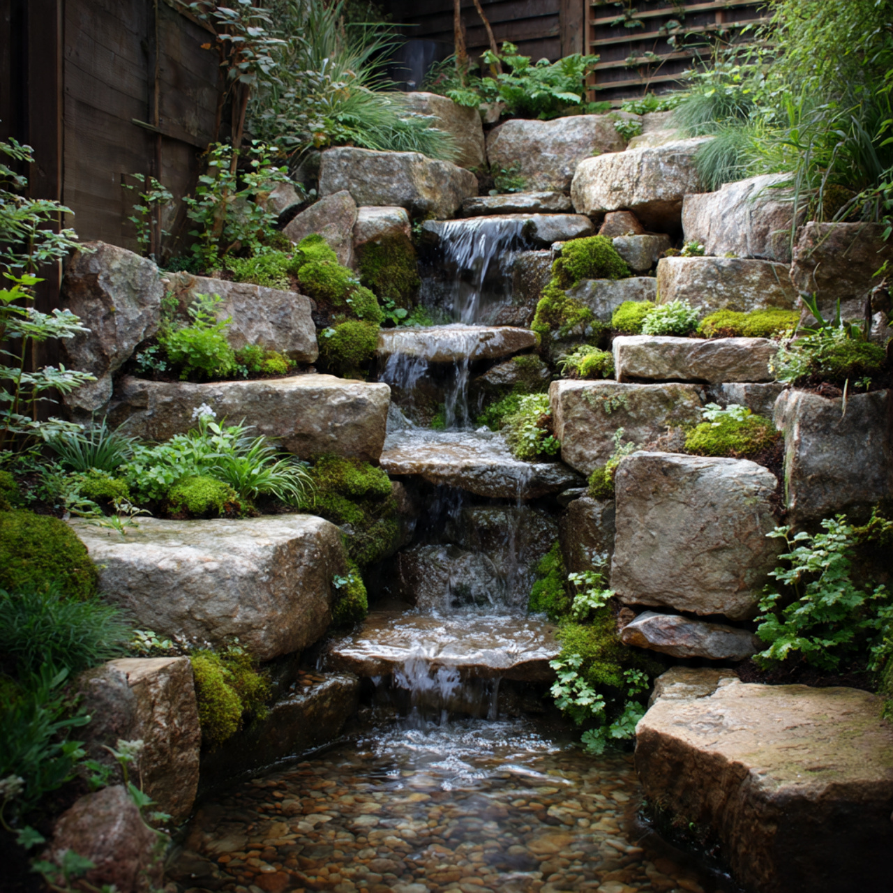 Tiered Stone Waterfalls