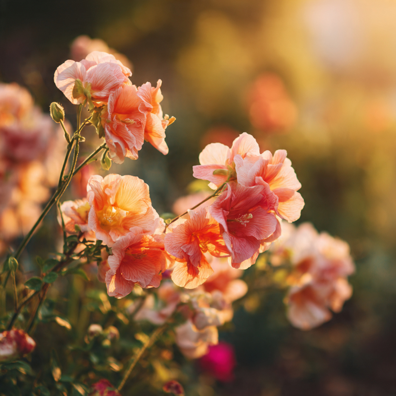 romantic garden scene with lush june birth