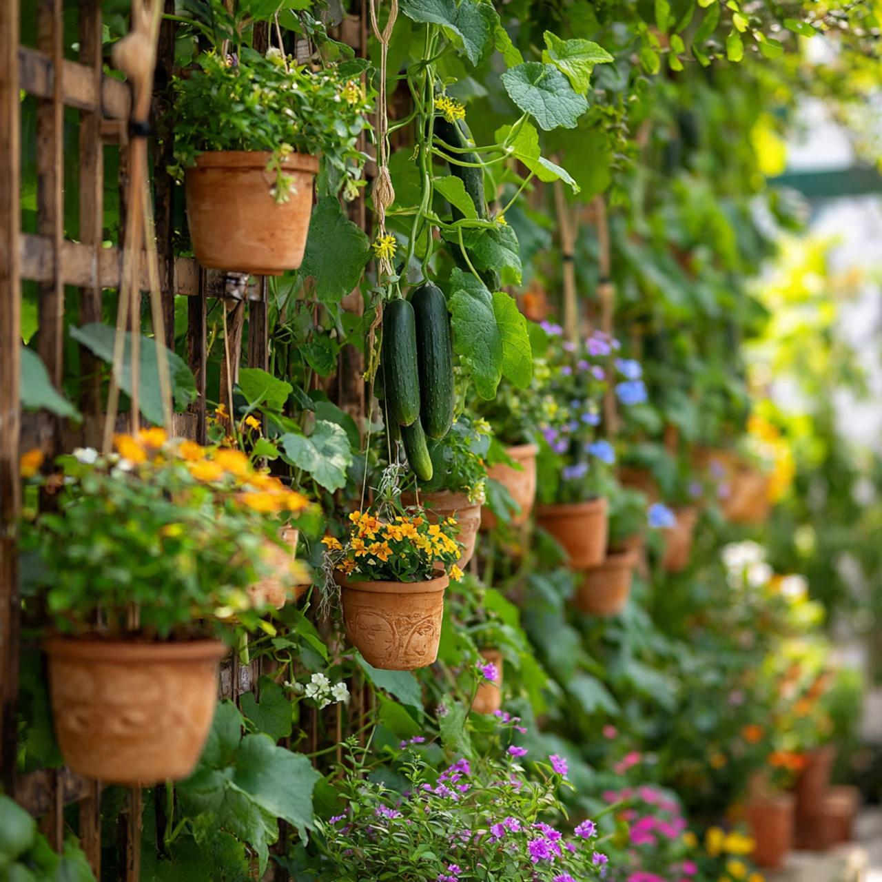 Trellis with Integrated Companion Planting