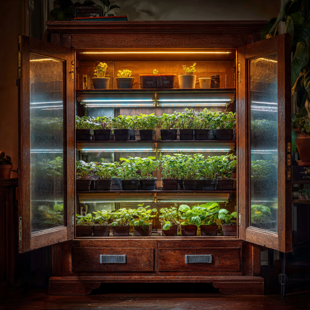 Cabinet Indoor Greenhouse Conversion