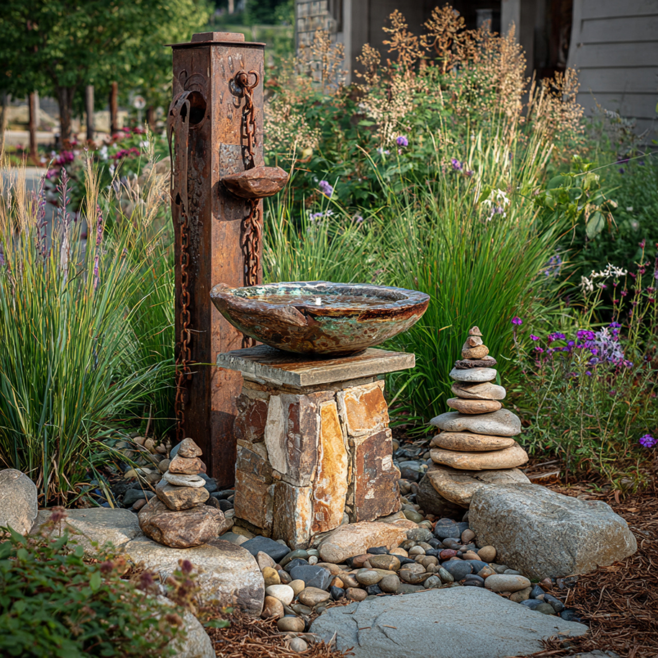 Integrating Artistic Elements and Garden Art