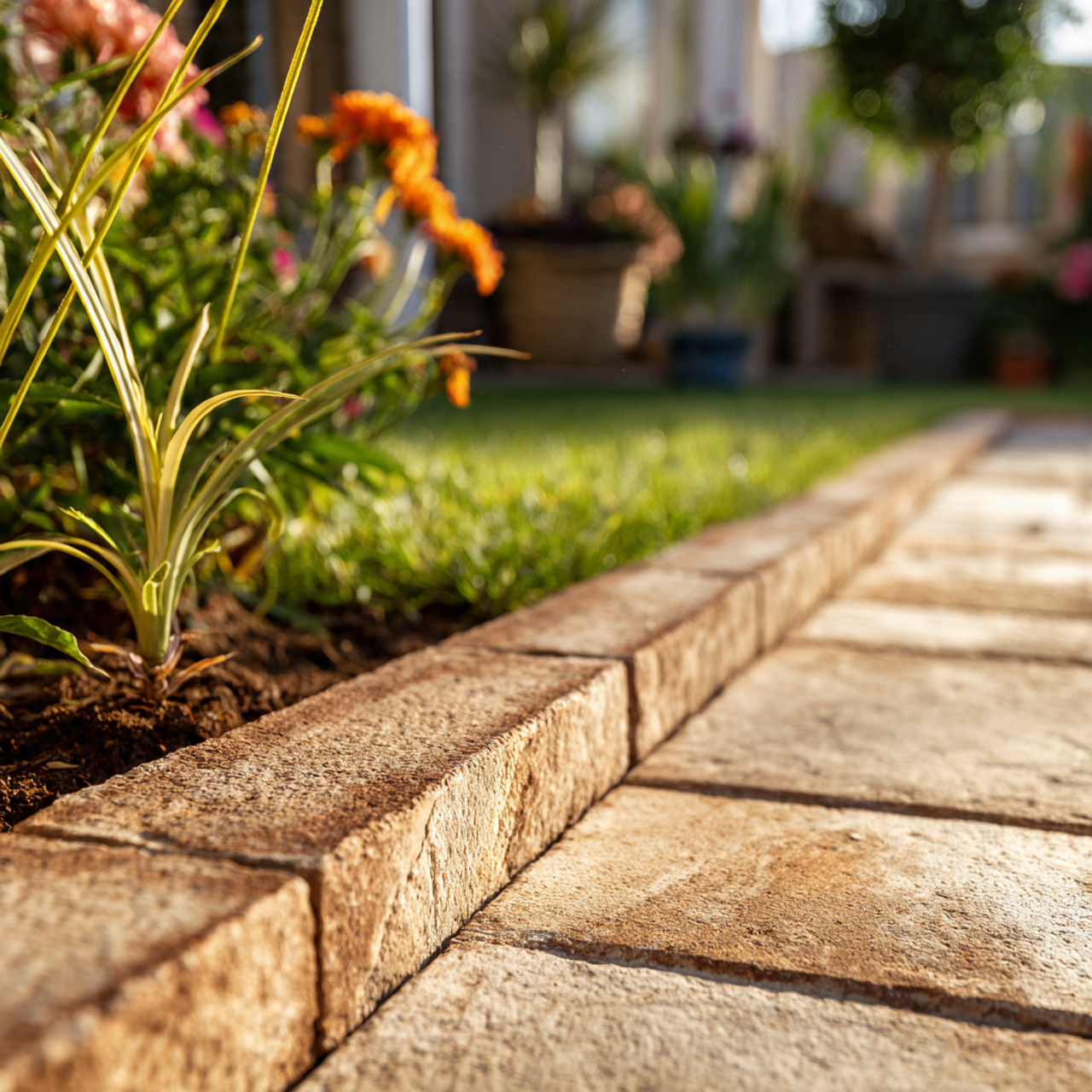 Lawn Edging Using Brick or Pavers
