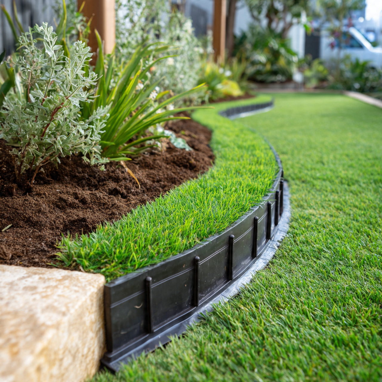 Lawn Edging Made from Plastic or Composite
