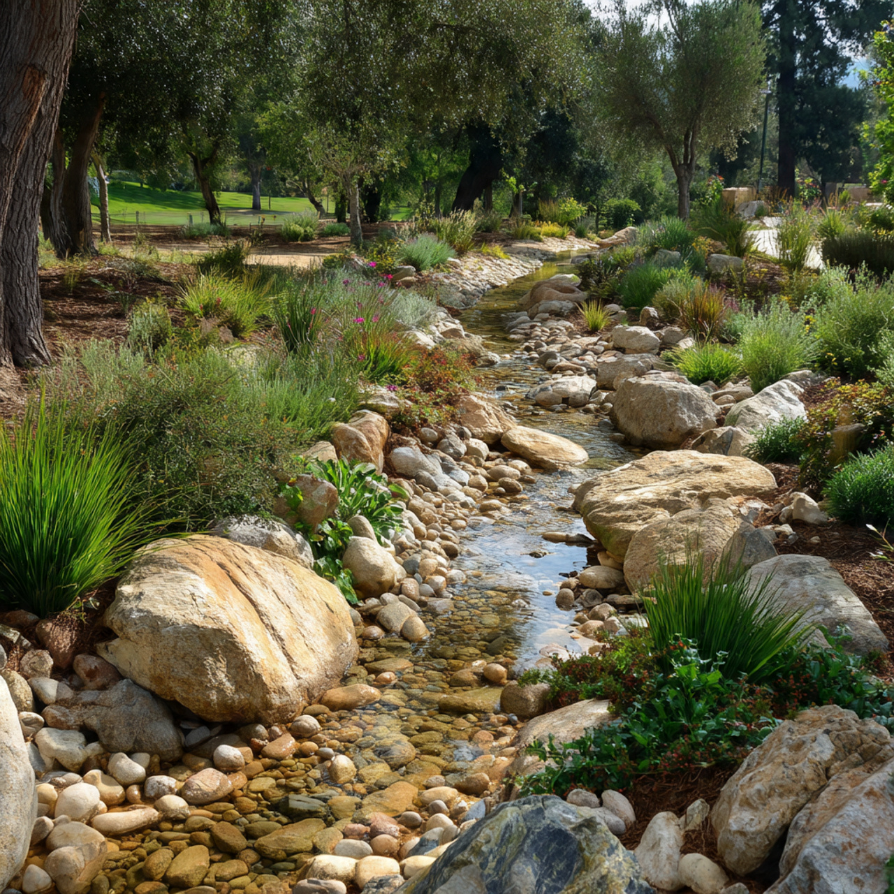 Adding a Dry Creek Bed Feature