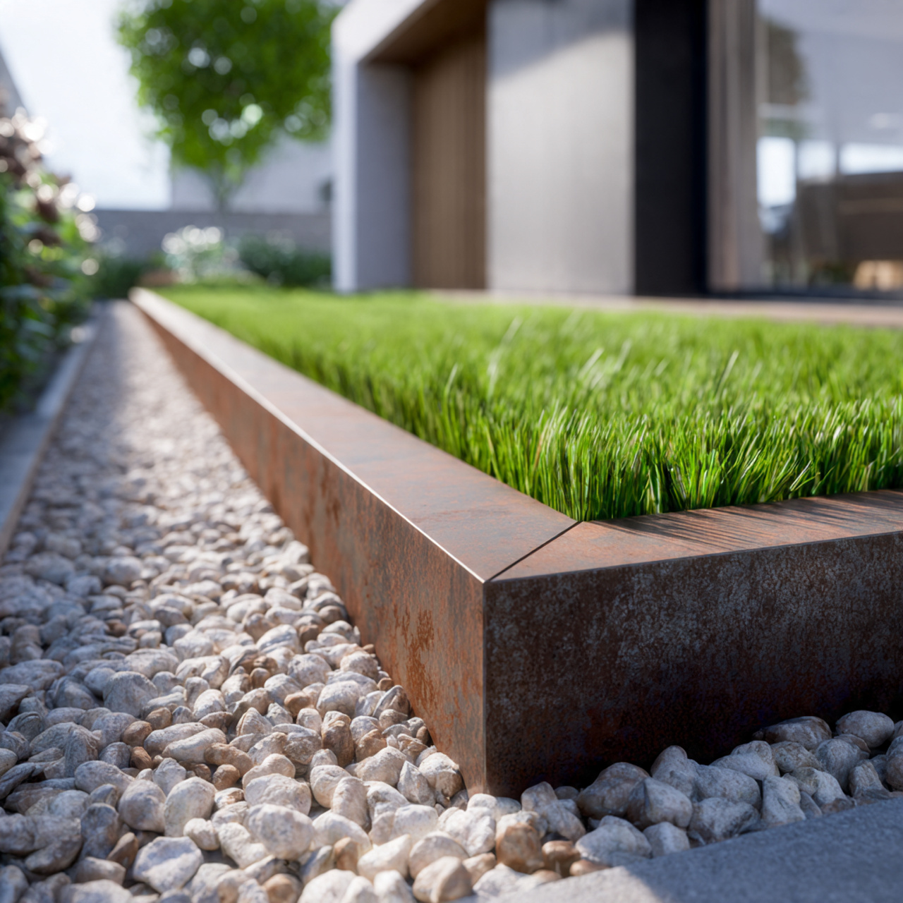 Lawn Edging with Metal Strips