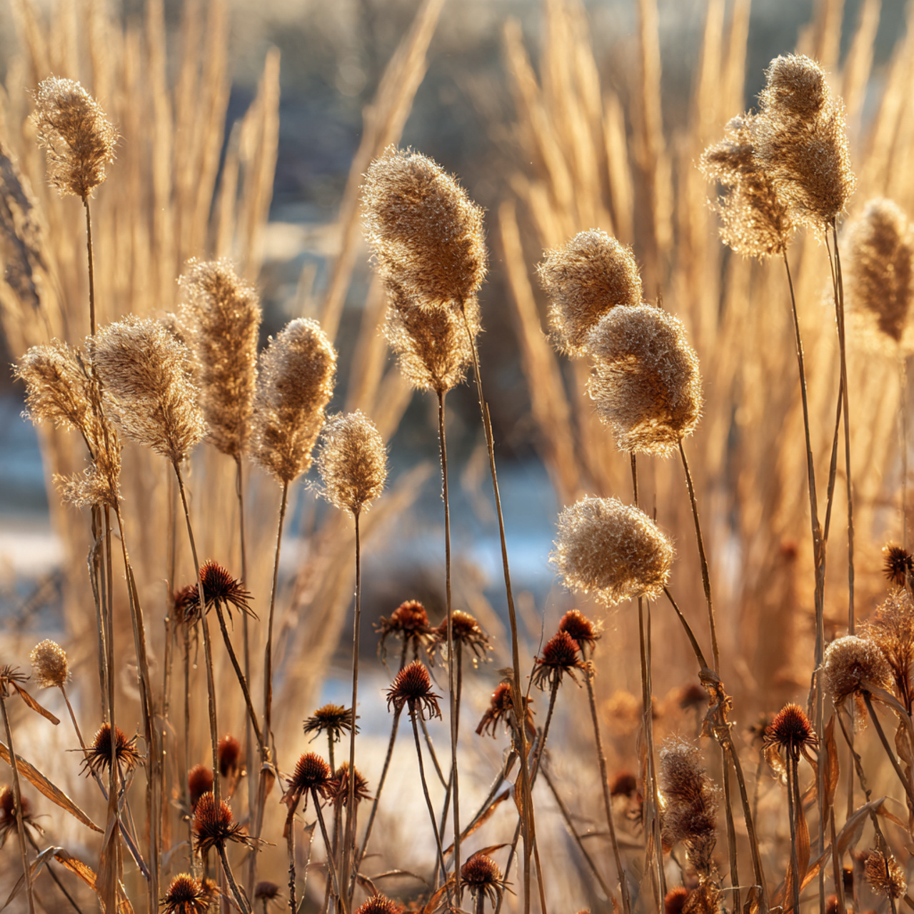 Winter Garden: 18 Ideas to Transform Your Cold-Season Space 3 Ornamental Grasses and Seed Heads