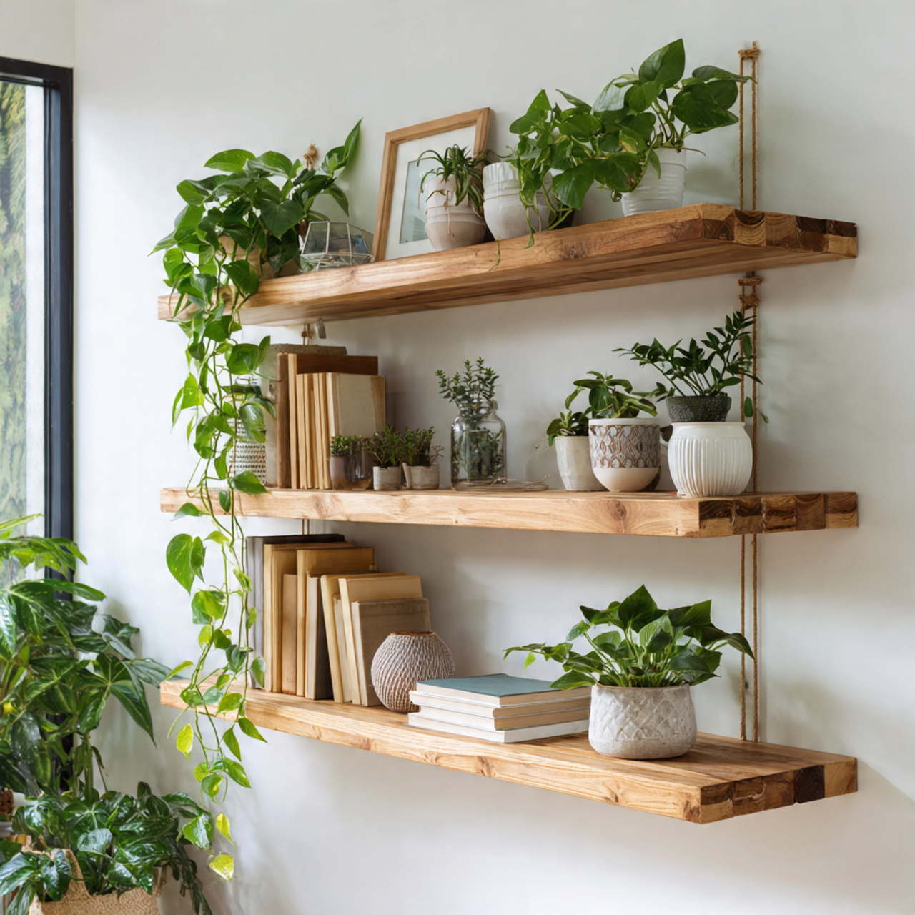 Wall Shelves with Built-in Climbing Routes