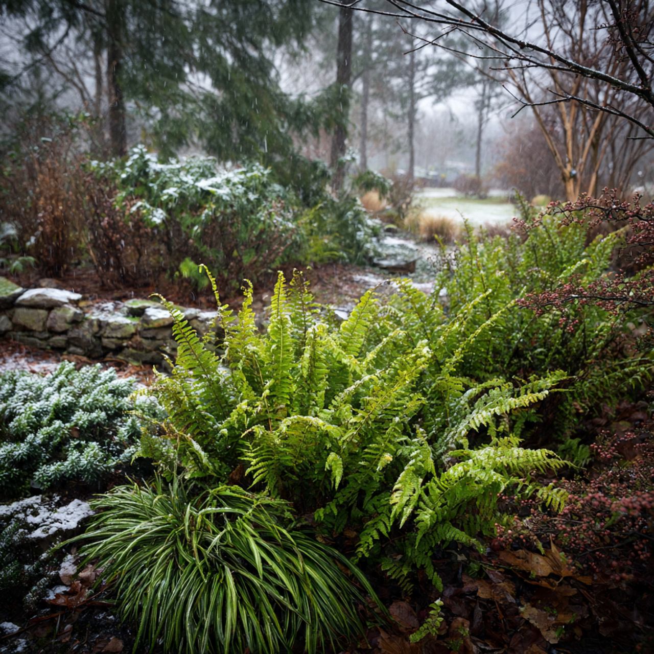 Incorporating Evergreen Elements for Winter Appeal